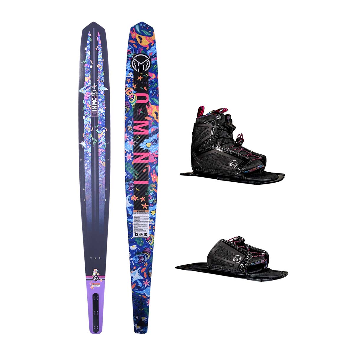 HO Kid's Future Omni Jungle Slalom Ski w/ Women's Stance 110 & Women's Stance 110 Adjustable Rear Toe Plate