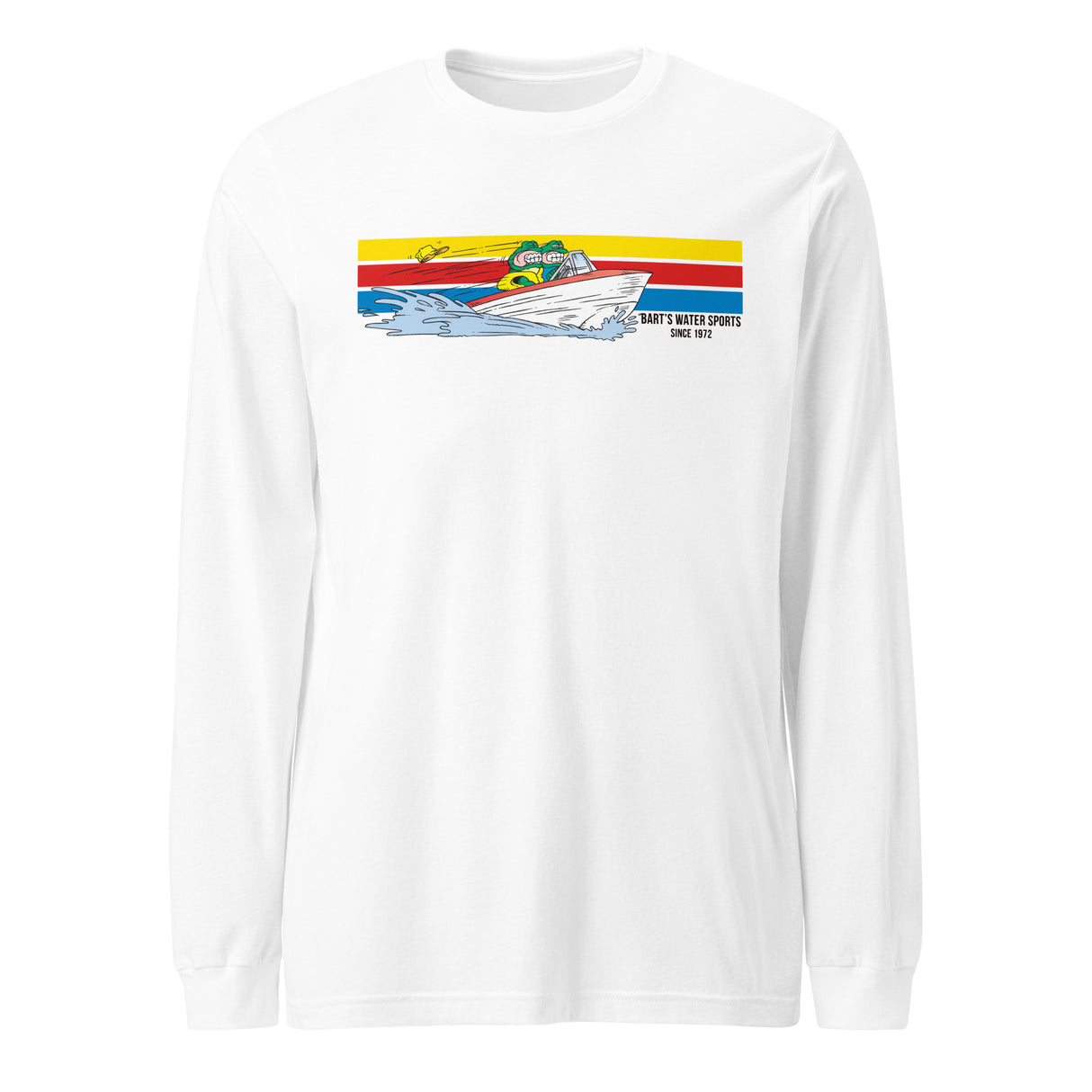 Frogs in Fast Boat Unisex Long Sleeve Tee - Bart's Water Sports