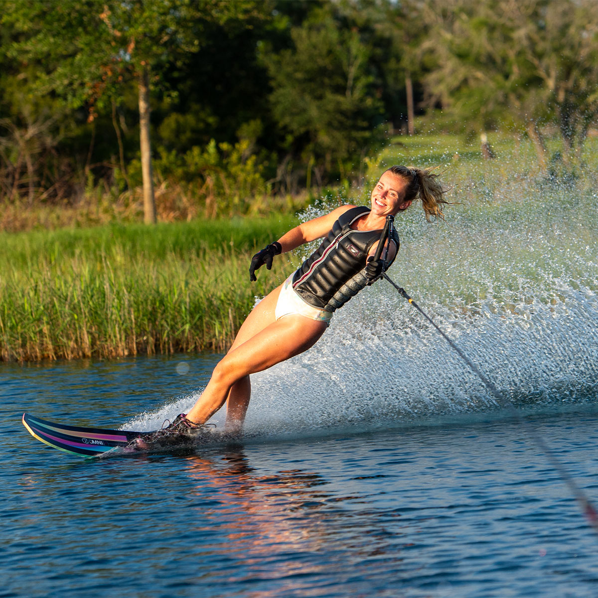 HO Women's Omni Slalom Ski w/ Women's Stance 110 and Women's Stance Adjustable Rear Toe Plate